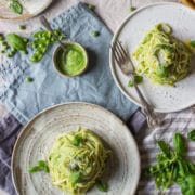 pea and basil spaghetti