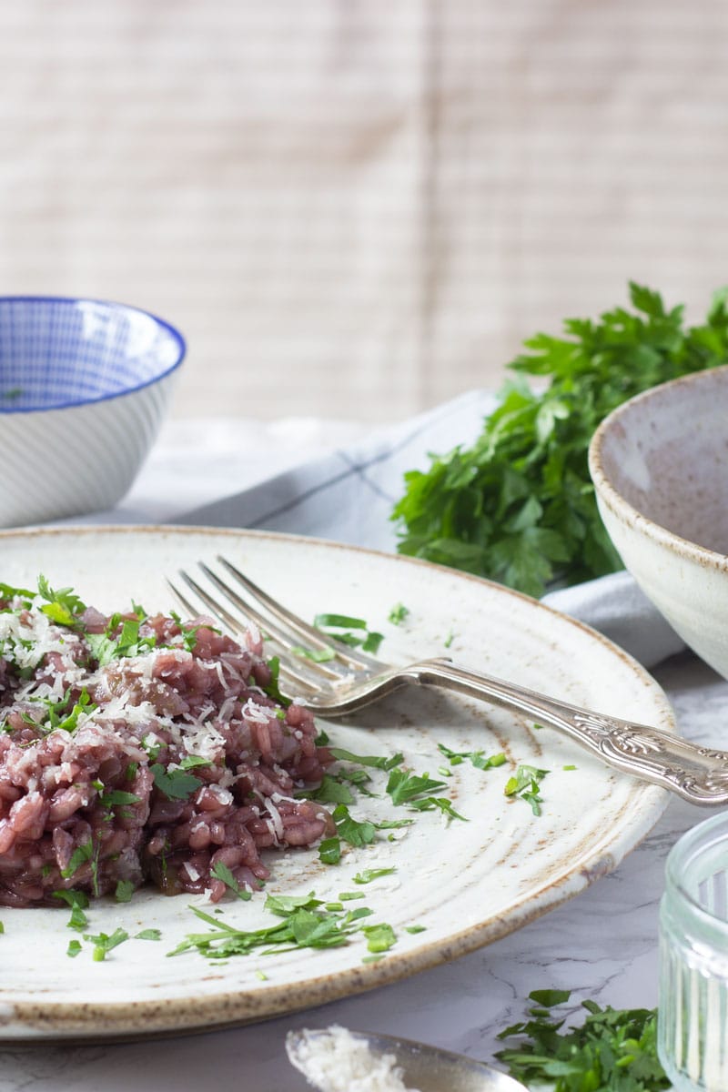 amarone red wine risotto vertical