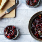 fig and apple chutney with cheese