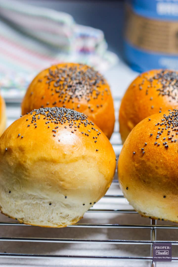 homemade white bread rolls made with strong bread flour