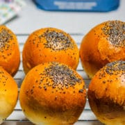 freshly baked bread rolls