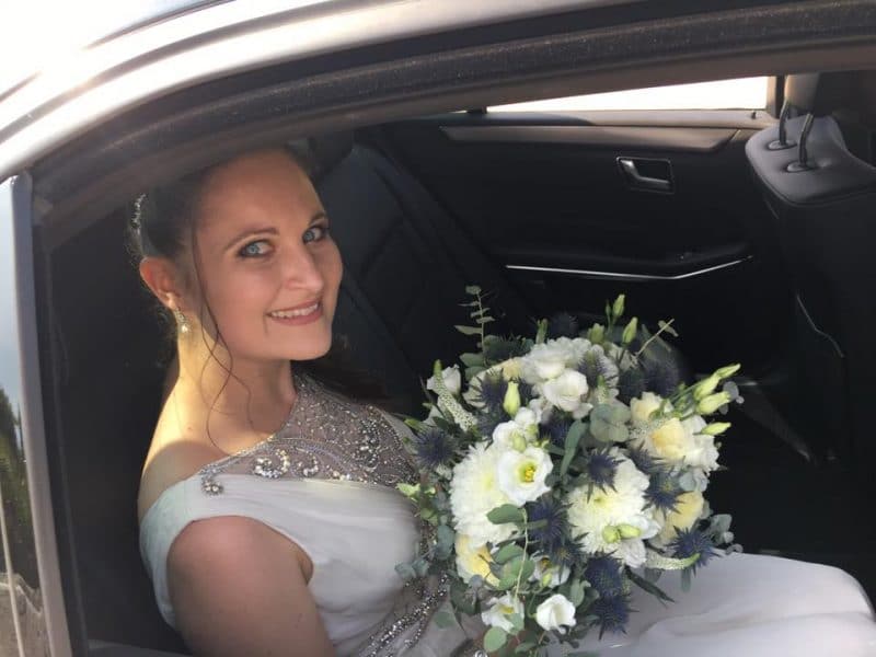 Bride in the car