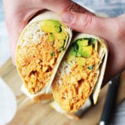 Chicken burritos with homemade chipotle sauce