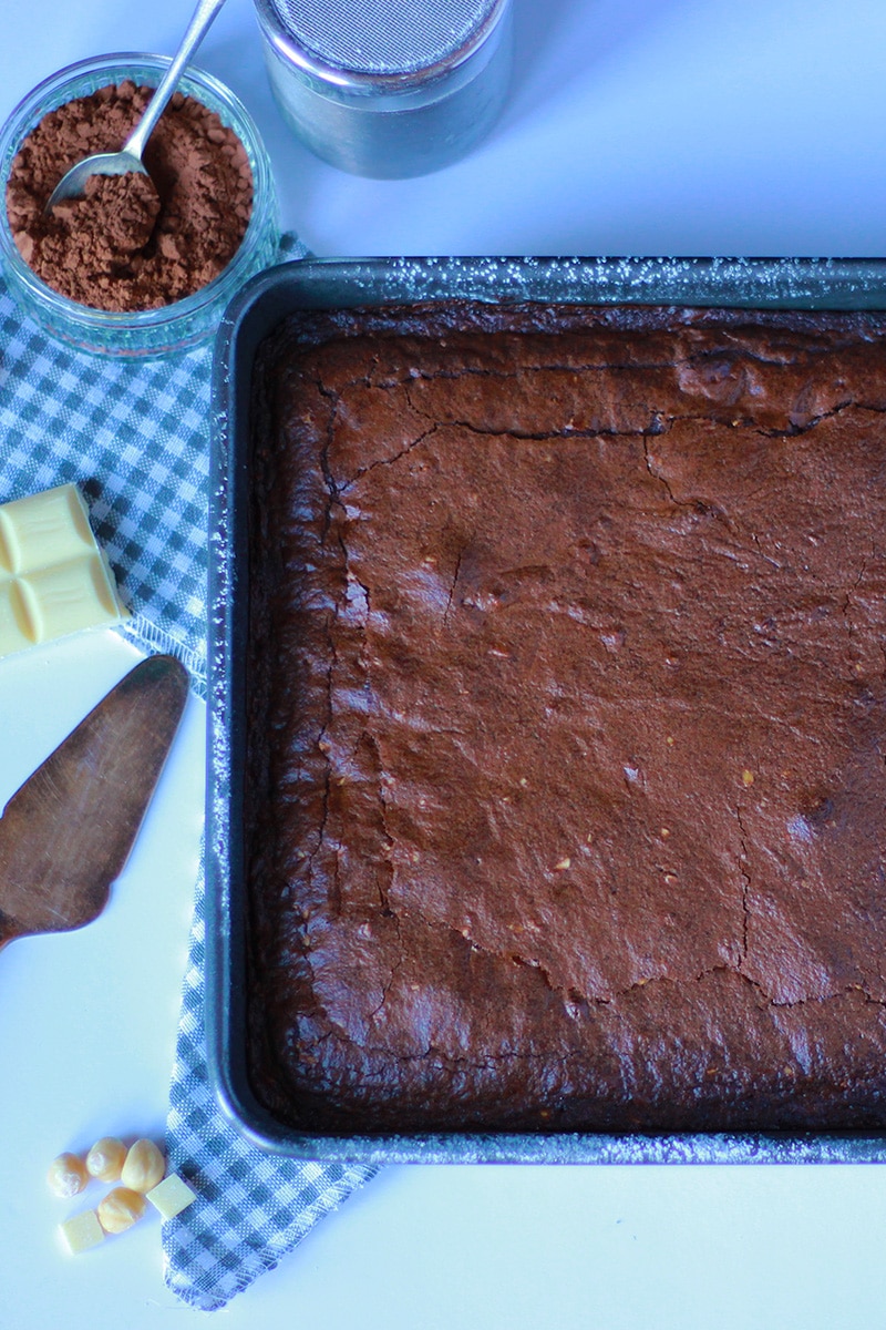 chocolate brownie fresh out of the oven