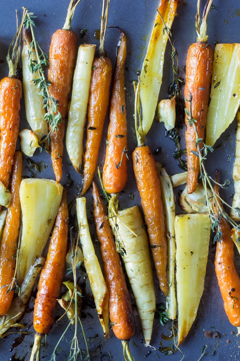 Christmas carrots and parsnips honey roast root vegetables