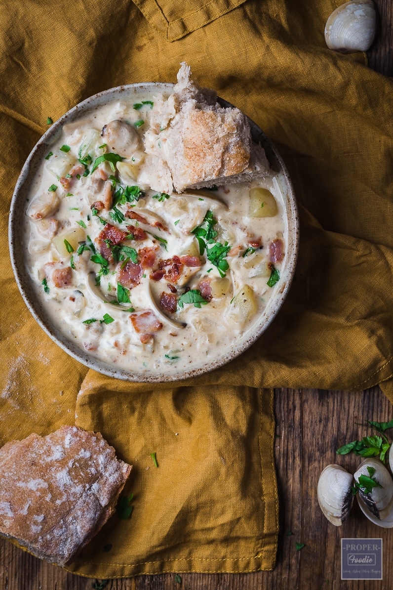 clam chowder and sourdough