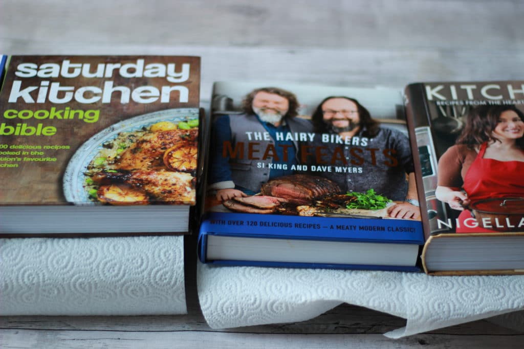 cookbooks and salted aubergines