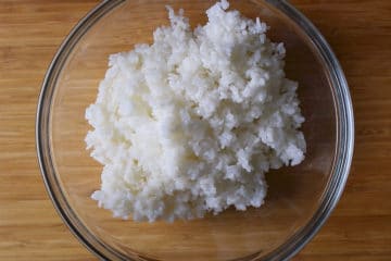 cooked sushi rice in a bowl