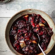 Fig, apple and balsamic chutney in a bowl