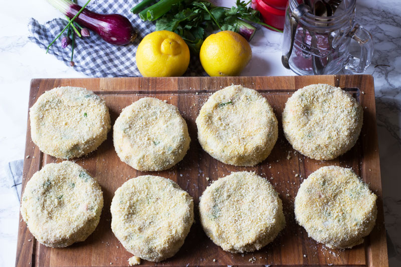 fishcakes dipped in flour eggs and breadcrumbs