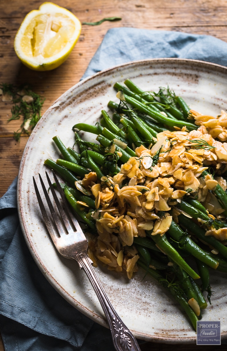 Green bean almondine with buttery almonds