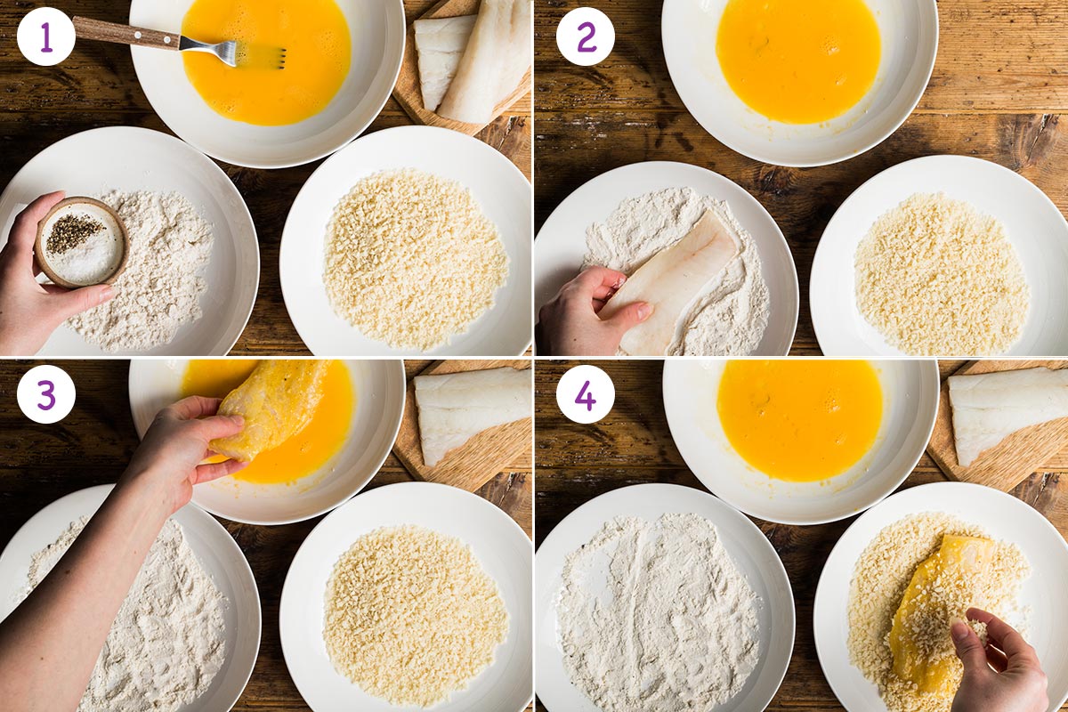 Collage of 4 images showing step by step how to make this recipe for steps 1-4.