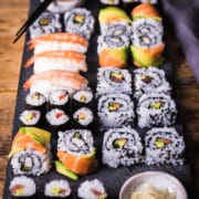 How to make sushi rolls at home. The ultimate step-by-step guide and recipe video. With full instructions for making maki sushi, California rolls, dragon rolls and nigiri sushi