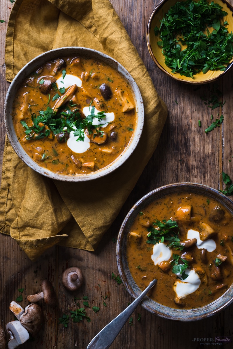 Image for Sunday Supper Movement website - Hungarian mushroom soup