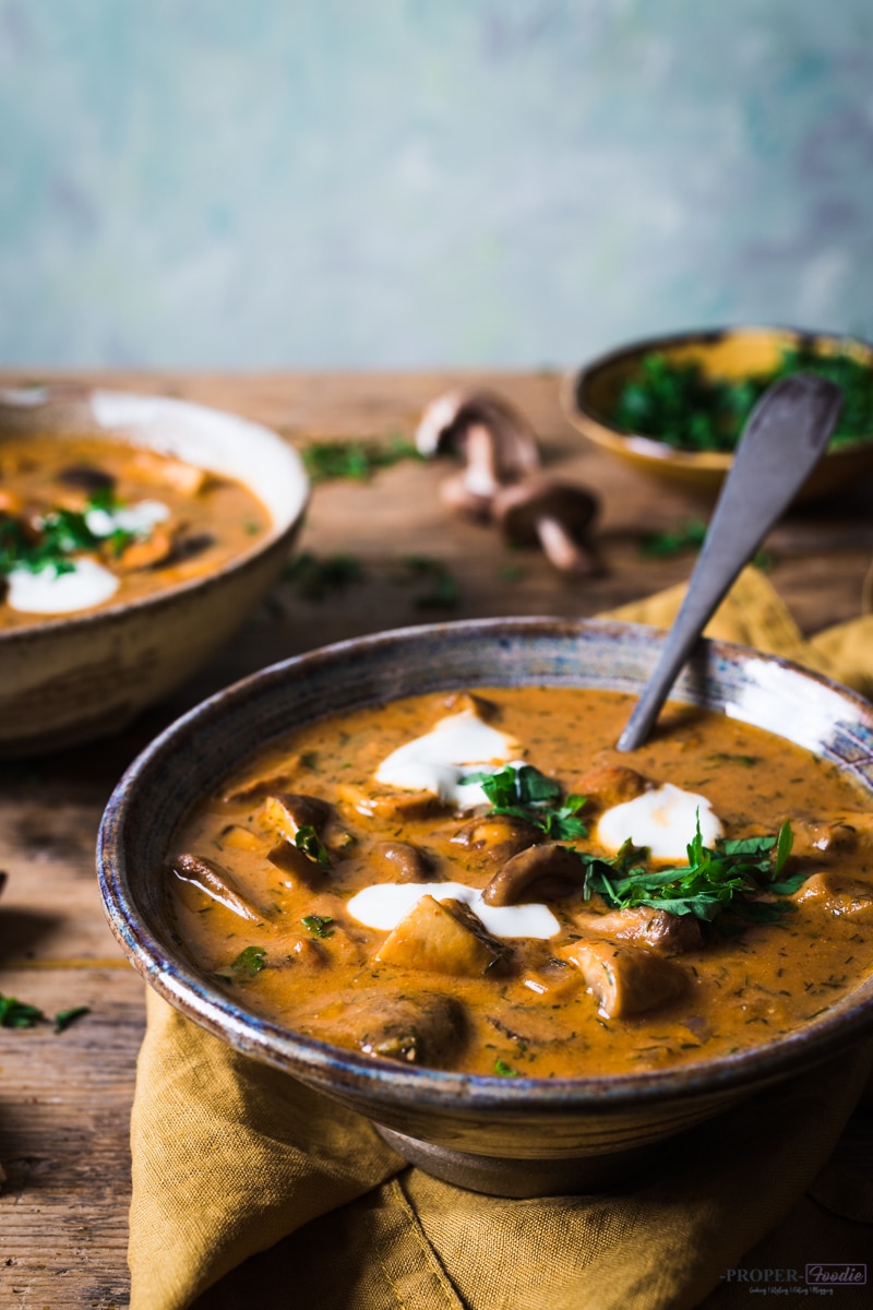 Image for Sunday Supper Movement website - Hungarian mushroom soup