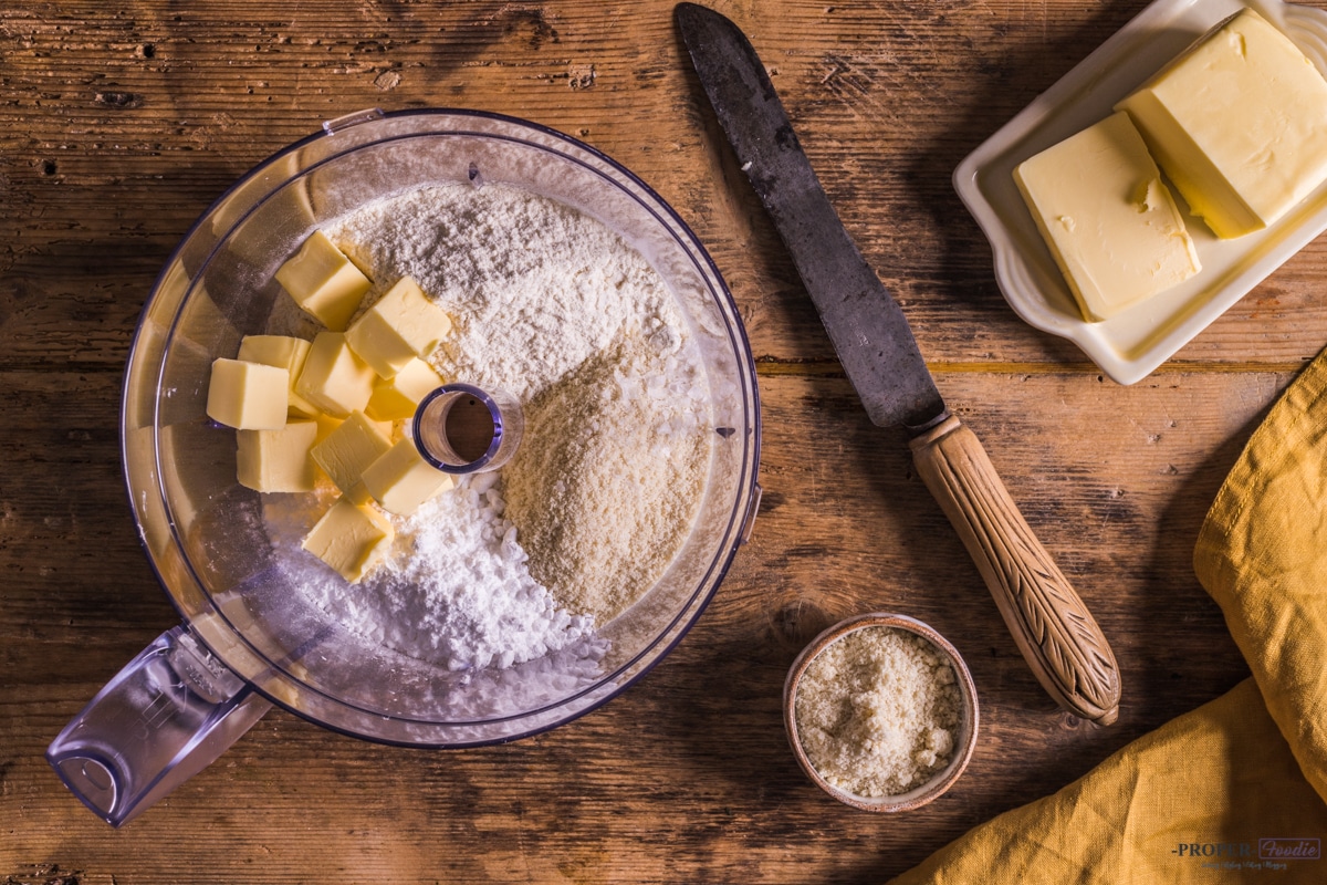 Ingredients in processor for making pastry