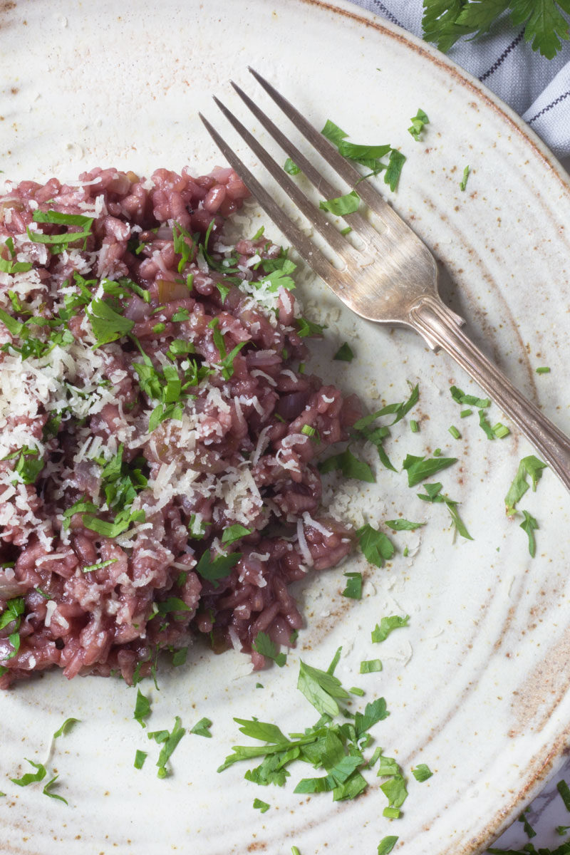 Arborio rice gently stewed in butter and amarone red wine