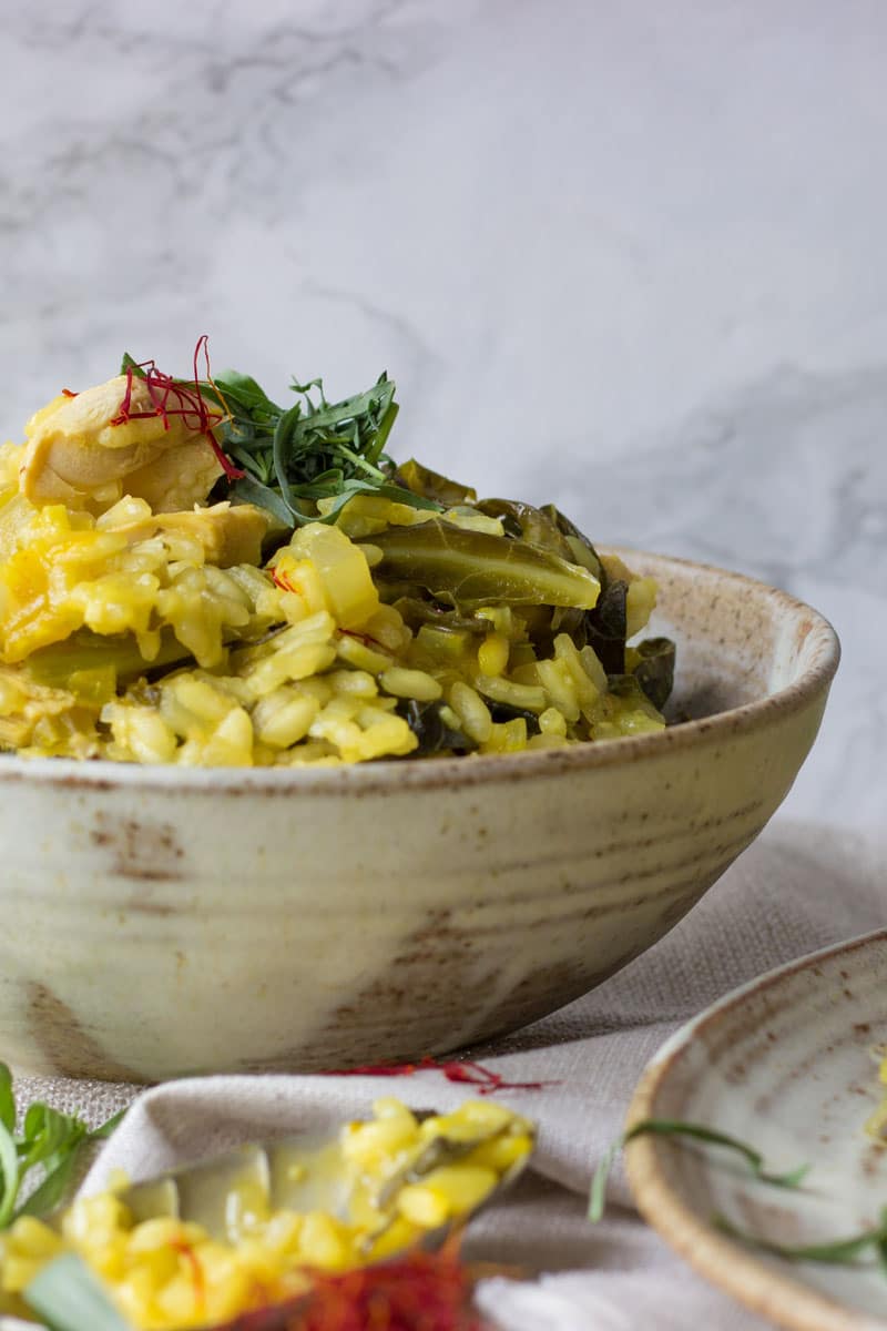 leftover turkey and saffron risotto