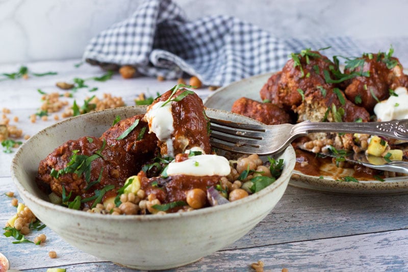 meatballs and giant cous cous