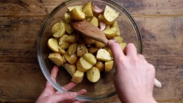 mix well to fully coat the potatoes