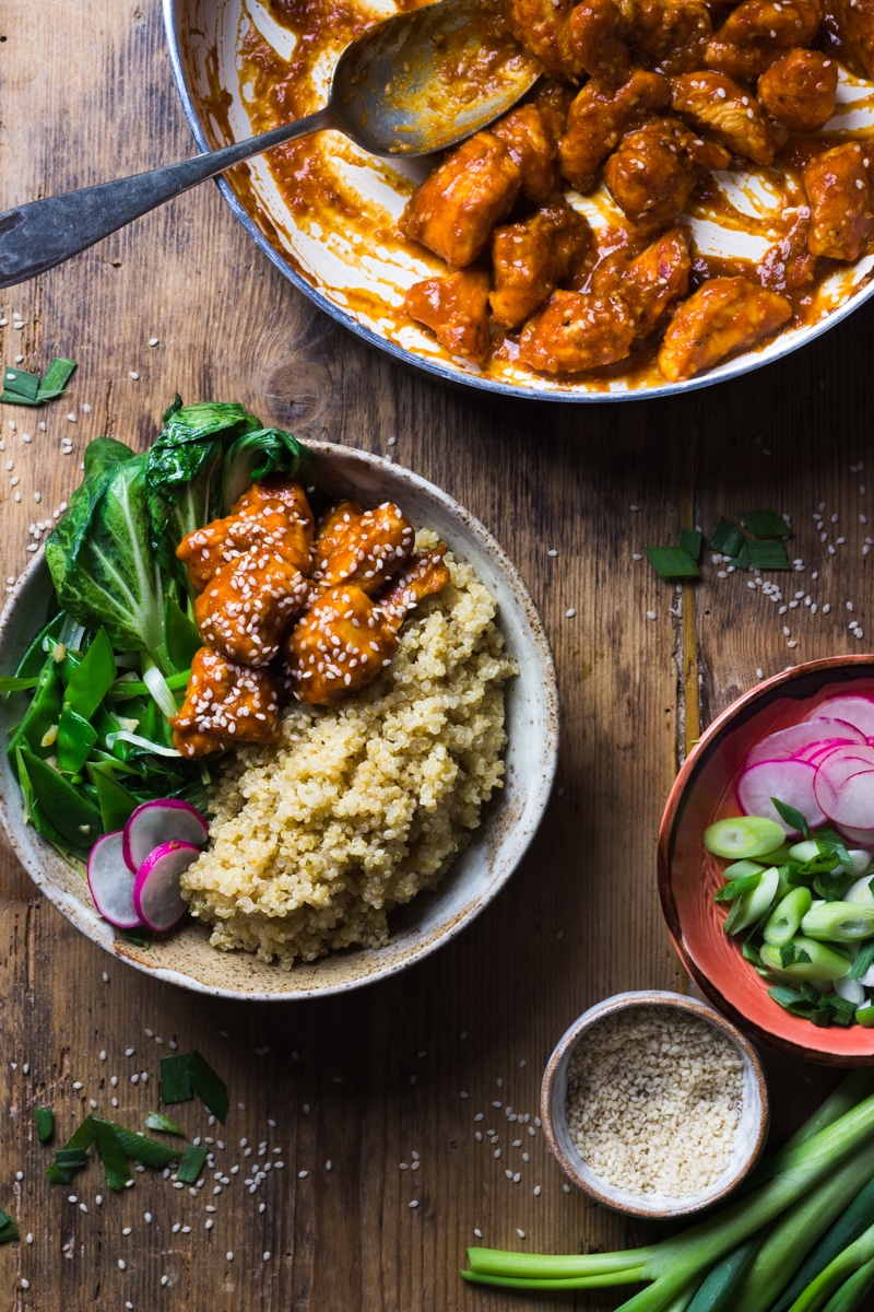 sesame seed chicken recipe with quinoa