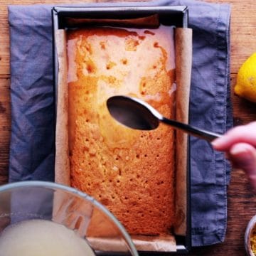 spoon over lemon and sugar mixture