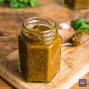 Tikka curry paste in a small jar.