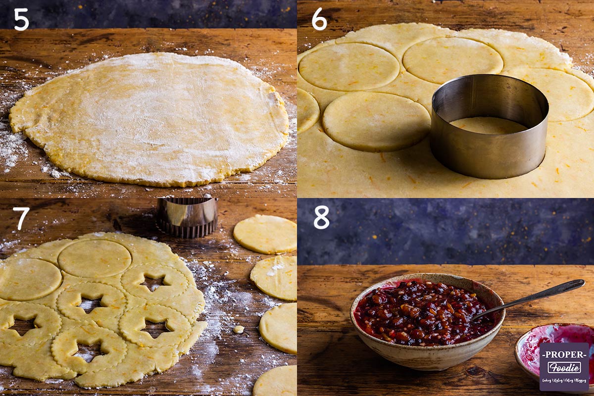 four images showing how to make Easy Mince Pies, steps 5-8.