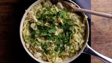 top with extra dollops of pest and fresh parsley