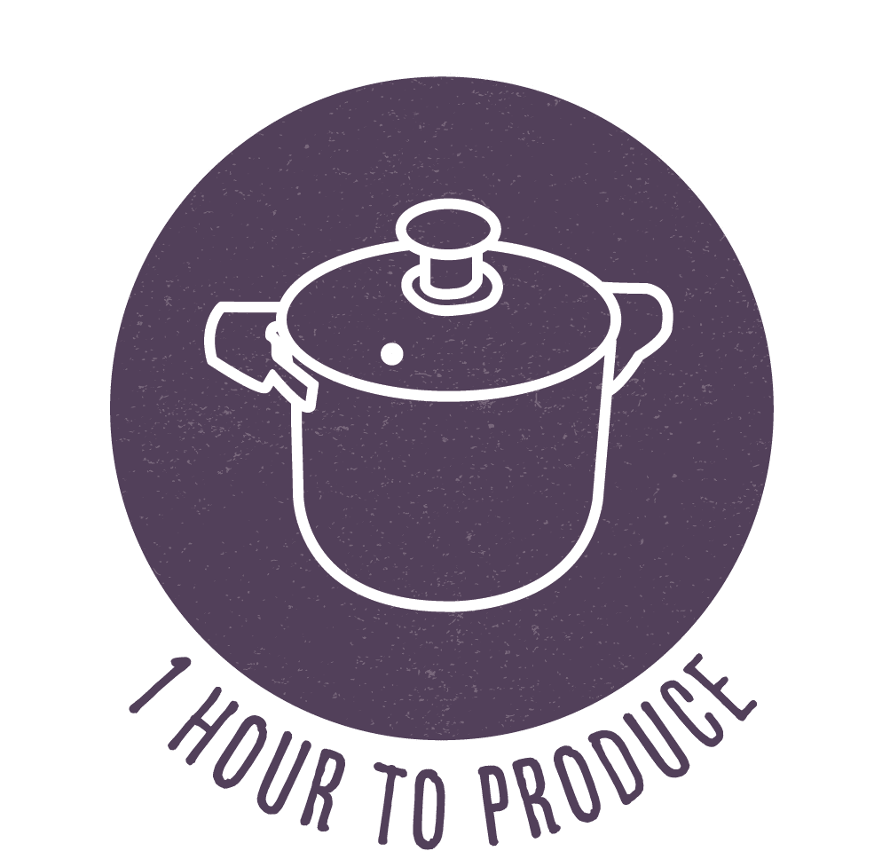 1 hour to produce recipe